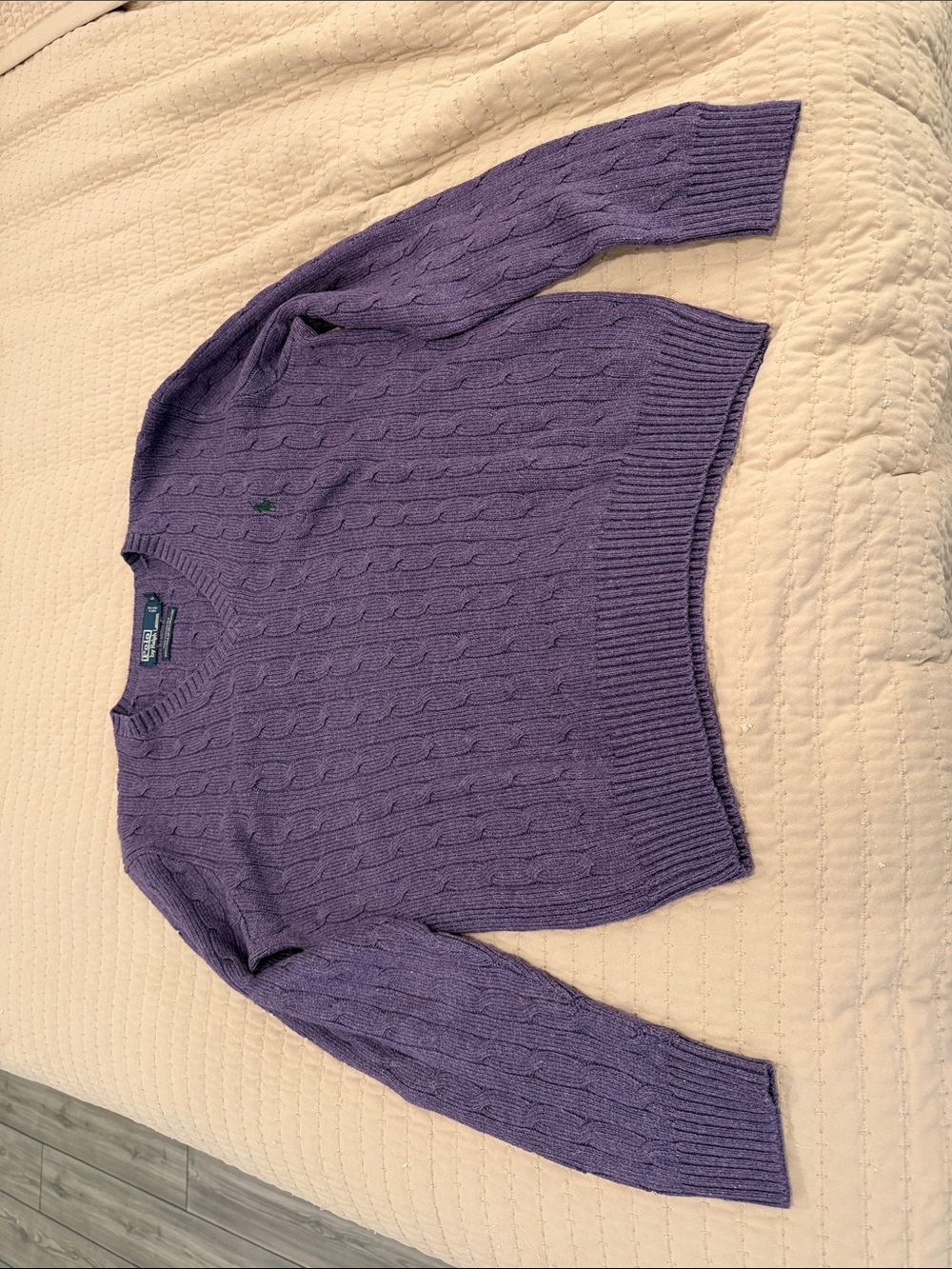 Polo by Ralph Lauren Lavender Cable-Knit Crewneck Sweater - Men - Picture 2 of 3